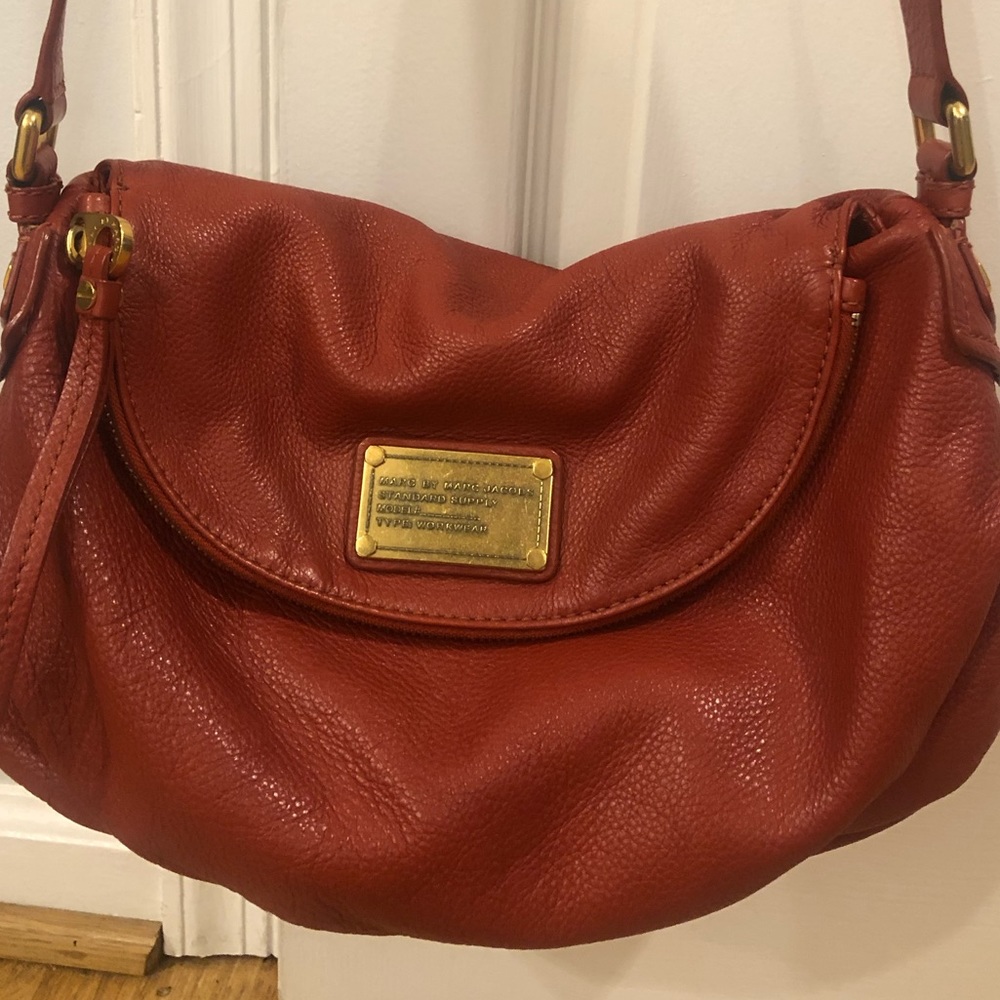 Marc by Marc Jacobs in classic Q red orange leather crossbody